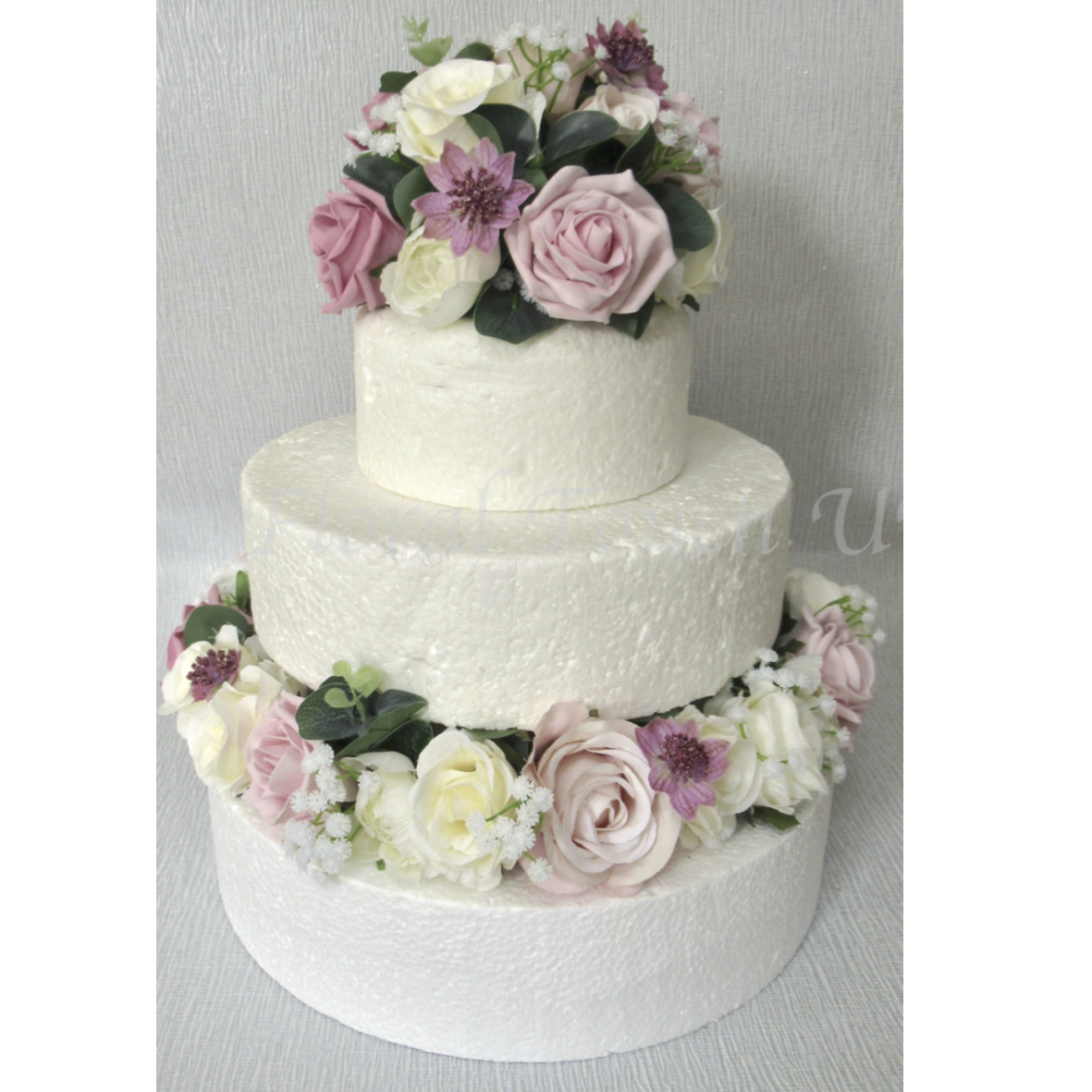 Dusky Pink Wedding Cake Flowers